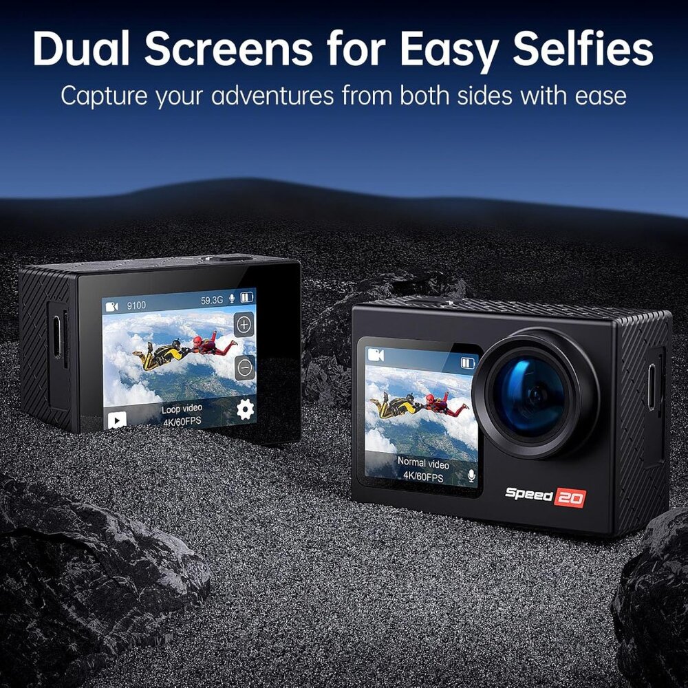 Action Camera 4K 60FPS with Touch Screen 20MP Waterproof Camera Underwater NEW - Picture 8 of 11